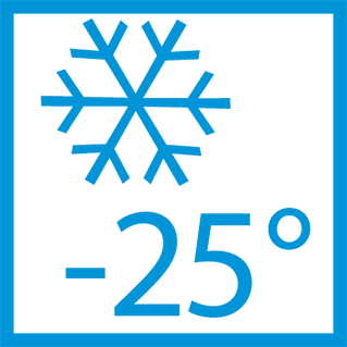 Funcionamiento garantizado hasta -25°C